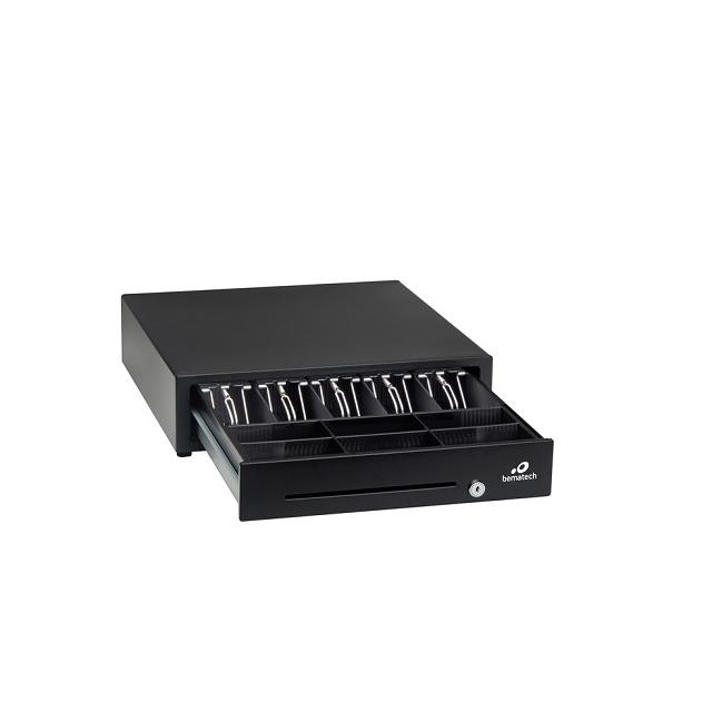 ACROPAQ Caja registradora - Apertura eléctrica con conexión USB, 41 x 41  cm, Con caja monedas, Encajable bajo cantador - Cajon caja registradora,  Caja
