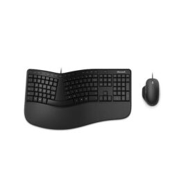 Microsoft – Keyboard and mouse set – Spanish – Wired – USB – Black – Ergonomic