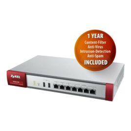 Zyxel USG210 – Aparato de seguridad – con 1 año AV+IDP, AS, CF – 10 usuarios SSL VPN – GigE