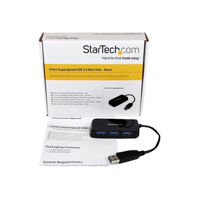 StarTech.com Adaptador Concentrador Hub Ladrón USB 3.0 Super Speed 4  Puertos Salidas Portátil