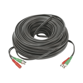 Cable Coaxial armado con conector BNC y Alimentación, longitud de 40m