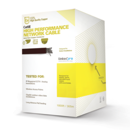 Bobina de cable de 305 m, ( 1000 ft ), Cat5e, alto rendimiento, color blanco, UL