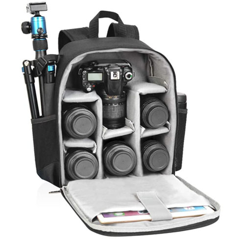 CADeN - Mochila para cámara profesional DSLR/SLR sin espejo, resistente al agua, maletín compatible con accesorios de cámaras Sony, Canon, Nikon y trípode. Grupo F&S