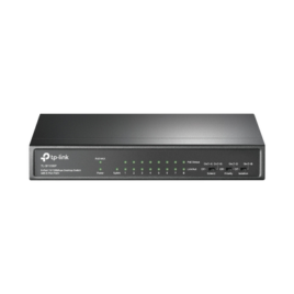 Switch de escritorio de 9 puertos a 10/100 Mbps con PoE de 8 puertos
