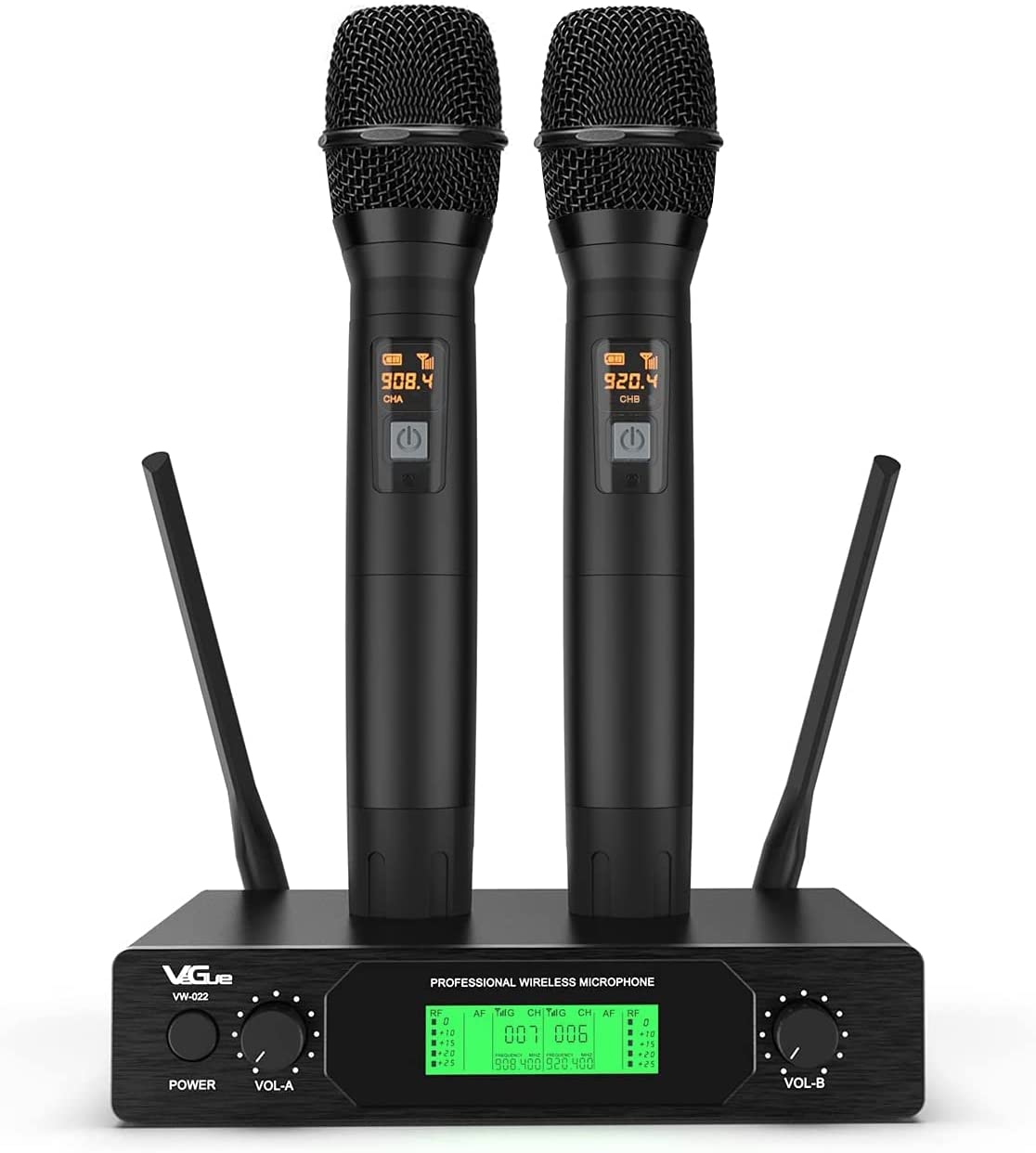 Sistema de micrófono inalámbrico profesional UHF dual para karaoke de hasta  220 pies, boda, conferencia, fiesta de noche, conferencia, escenario