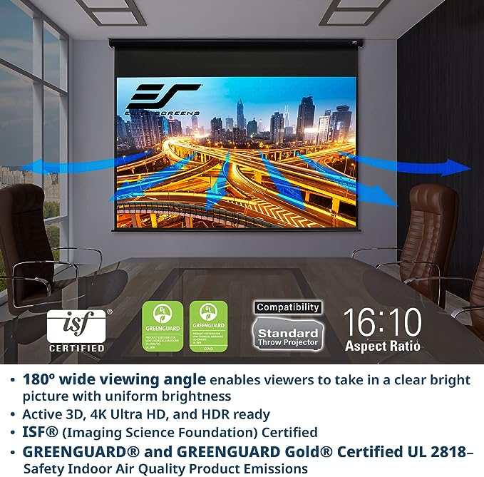 Pantalla de proyector Elite Screens Spectrum, 150 pulgadas Diag 16:9,  pantalla de proyección motorizada para cine en casa 4K/8K Ultra HD Ready,  ELECTRIC150H2