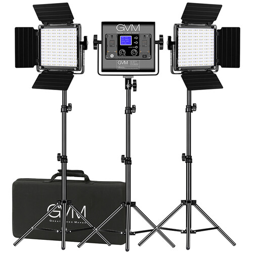 Panel de luces LED GVM 800D-RGB (kit de 3 luces)