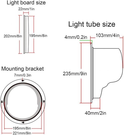 Luces de tráfico de 8 pulgadas, luz indicadora de advertencia, luz LED de parada y marcha, lámpara de semáforo LED, luz de tráfico roja, verde/amarilla de 24 V CC, luz indicadora pequeña - Imagen 3