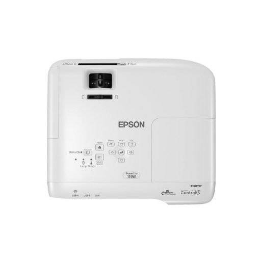 Proyector EPSON PowerLite 119W, 4000 lumenes, 3LCD WXGA con Dial HDMI, RJ45, VGA - Imagen 2
