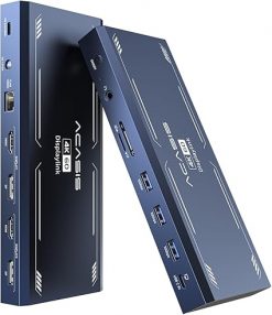 Estación de acoplamiento para MacBook M1/M2/M3/Windows, USB C para laptop con 2 HDMI y 2 DisplayPort, carga PD de 100 W, SD/TF, Ethernet, audio, 3 USB 3.1