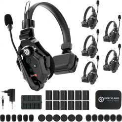 Hollyland Solidcom C1-6S Sistema de intercomunicación DECT inalámbrico dúplex completo con 6 auriculares (1,9 GHz)