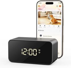 Cámara de reloj inalámbrica 2K con detección de movimiento, WiFi 2.4G y 5G, control de aplicación móvil, seguridad para el hogar, 64 GB