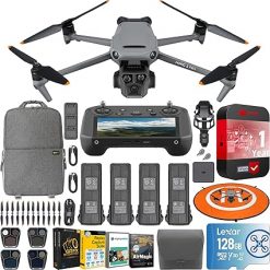 DJI Mavic 3 Pro Drone Quadcopter con control remoto RC Pro (pantalla de alto brillo) Fly More Combo 4/3 CMOS Hasselblad cámara, 43 minutos de tiempo de vuelo, 4 baterías