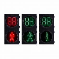Semáforo LED Peatonal con Contador Digital – 300 mm – Modelo RX300-3-ZGSM-2-RGD288