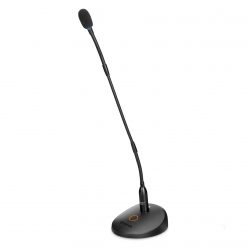 Micrófono de condensador cuello de cisne de escritorio de 18 pulgadas, con indicador LED de base, micrófono XLR para reuniones, videoconferencias.