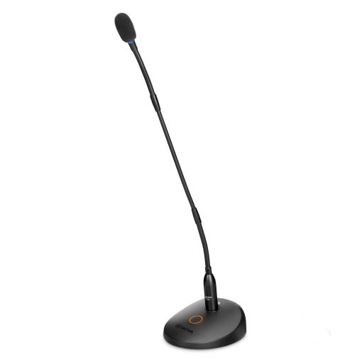 Micrófono de condensador cuello de cisne de escritorio de 18 pulgadas, con indicador LED de base, micrófono XLR para reuniones, videoconferencias.