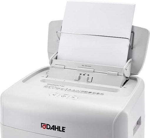 Dahle ShredMATIC SM 90 – Trituradora de Papel Automática, Corte Cruzado, Bandeja de 90 Hojas, Ingeniería Alemana, Anti-atascos, Sin Aceite, Tecnología SmartPower - Imagen 2