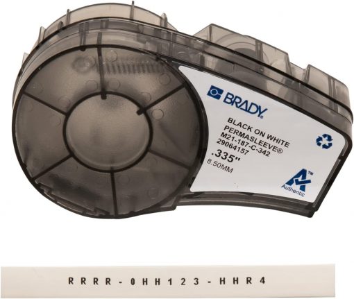 Fundas Brady PermaSleeve M21-187-C-342 – Poliolefina Termocontraíble, Blancas, Compatibles con BMP21-PLUS, ID PAL, LABPAL (0.335" x 7')