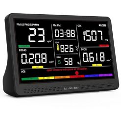 Monitor de Calidad del Aire 16 en 1 con Pantalla de 7" | Medidor Inteligente con Alerta AQI y Detección en Tiempo Real