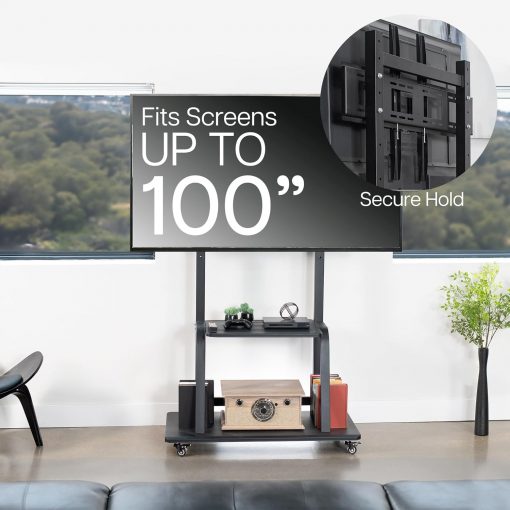 Soporte de TV móvil resistente para pantallas de 42 a 100 pulgadas de hasta 330 libras, Max 800x600 VESA - Imagen 2