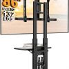 Soporte de Piso para Televisor | Compatible con TVs de 32” a 86” | Estructura Estable con Panel Decorativo y Ajuste de Altura en 6 Niveles | Soporta hasta 60 kg
