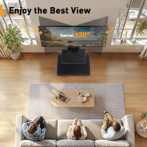 Soporte de Piso para Televisor | Compatible con TVs de 32” a 86” | Estructura Estable con Panel Decorativo y Ajuste de Altura en 6 Niveles | Soporta hasta 60 kg - Imagen 6