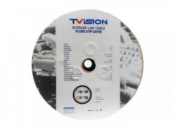 Cable de red UTP Cat5e exterior T-Vision, 100% cobre, 1000 pies, negro, certificado CE, probado Pass Fluke