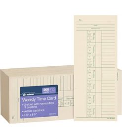 Tarjetas de tiempo, bi-semanales, 2 caras, 3-3/8 pulgadas x 9 pulgadas, para Amano, Acroprint, Compumatic, Icon, Lathem