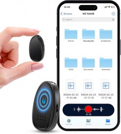 Grabadora de voz 128 GB con 9,680 h de grabación, triple reducción de ruido y activación por voz — Audio HD 3072 kbps con altavoz externo, ideal para trabajo y conferencias (Negro)