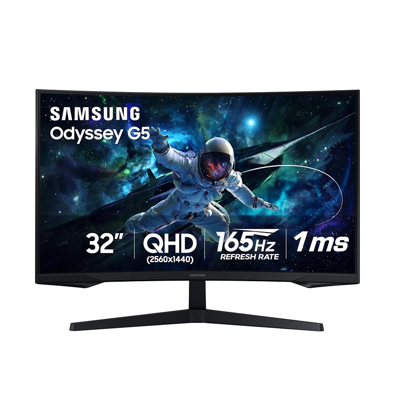 Monitor Curvo Gaming Samsung Odyssey G55C, 32" QHD, 1ms, 165Hz, HDMI, DisplayPort, AMD FreeSync - Imagen 2