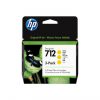 HP 712 - Paquete de 3 - 29 ml - amarillo - original - DesignJet - cartucho de tinta