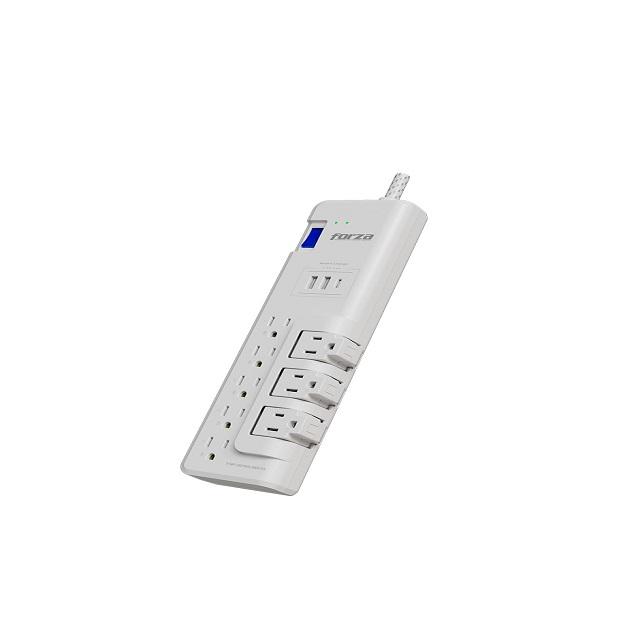 Forza - Surge protector - AC 110/220 V - 8 Tomas de Corriente - 3-ROT 2USB-A/1C 6FT