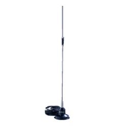 Antena móvil UHF, ajustable en campo, rango de frecuencia 450-470 MHz, 5,2 dB, 75 W, 4,5 m / RG58U, conector UHF macho (PL-259), longitud máxima: 86 cm / 33,8"