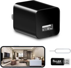 Cámara pequeña WiFi con cargador USB - Full HD 1080P - detección de movimiento con aplicación