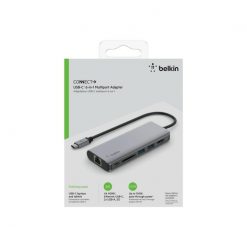 Belkin CONNECT USB-C 6-in-1 Multiport Adapter - Estación de conexión - USB-C - HDMI - 1GbE