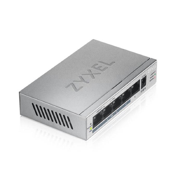 Zyxel GS1005HP - Conmutador - 4 x 10/100/1000 (PoE+) + 1 x 10/100/1000 - Imagen 2