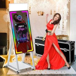 Cabina de Fotos con Espejo Mágico – Pantalla Táctil Interactiva, Ideal para Bodas, Eventos y Fiestas (Espejo Blanco 40”–22”)