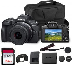 Cámara Canon EOS R100 Mirrorless con Lente RF-S 18-45mm IS STM | Sensor APS-C CMOS de 24.1 MP | Autoenfoque Dual Pixel | Video Full HD | Montura RF | Ideal para Fotografía y Video