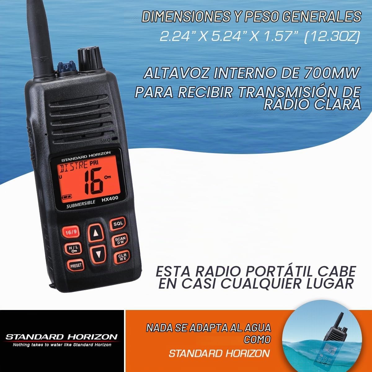 Standard Horizon HX400IS - Radio VHF portátil intrínsecamente segura - Imagen 3